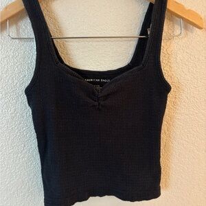 American Eagle Outfitters Black Fitted Sleeveless Tank Top